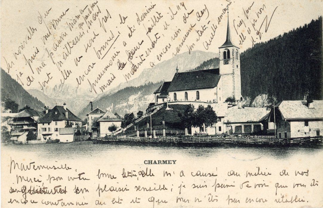 Cartoline postali: Charmey   FR         um 1902 – Usato da Brig venduto da Valcards54