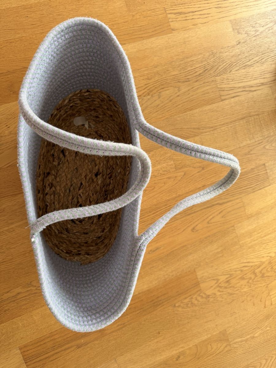 Taschen für Damen: Schöne graue Korb-Tasche mit Henkel – Neu (gemäss Beschreibung) aus Bühler von kammera2002 2