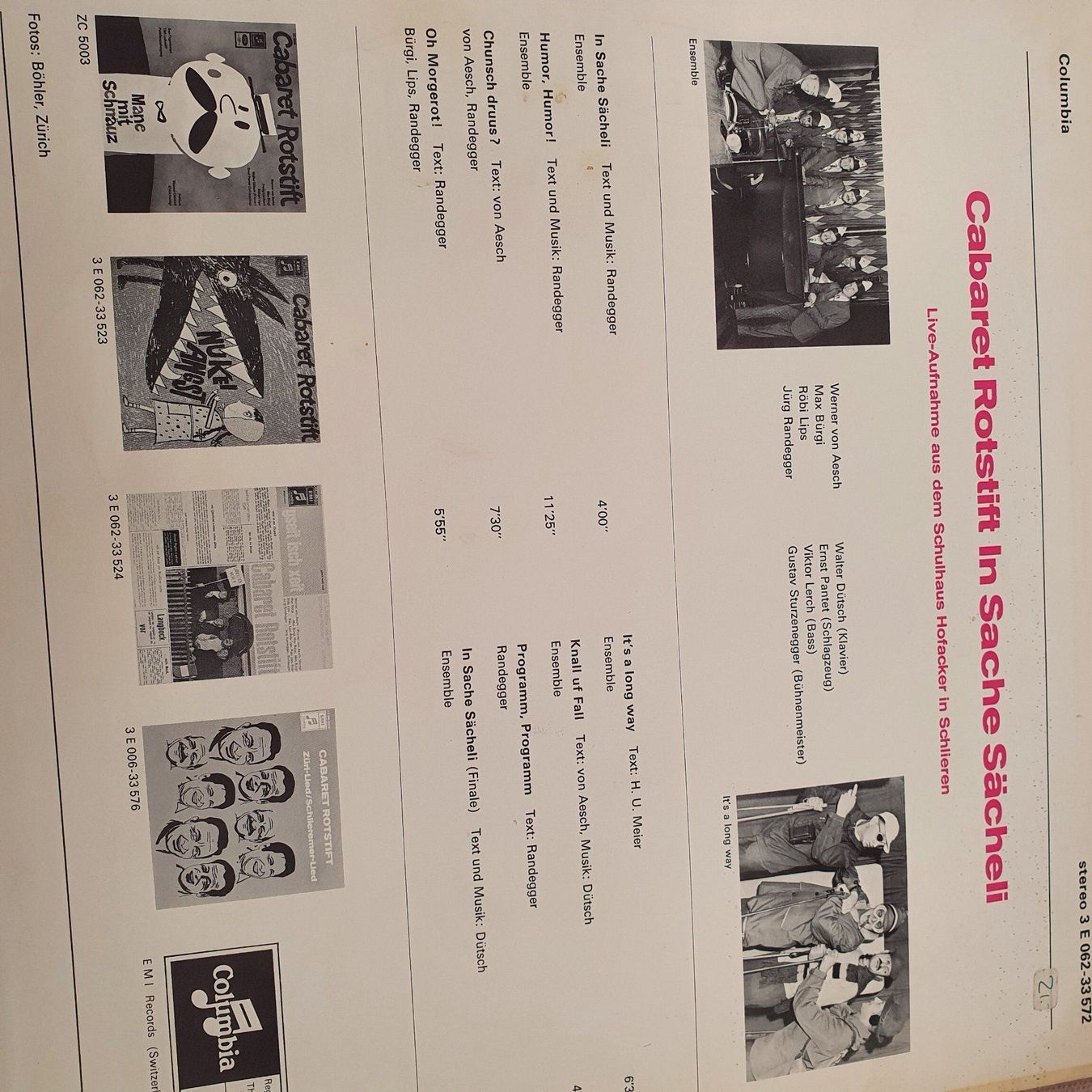 Schallplatten: Cabaret Rotstift Schallplatte In Sache Sächeli – Gebraucht aus Chur von BettinaOlczyk 1
