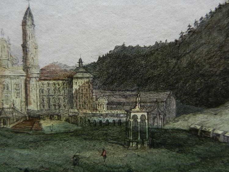 Incisioni: Einsiedeln Kloster koloriert – Usato da Risch venduto da Rischli15 7