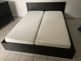 IKEA MALM BETT 160X200cm - SCHWARZBRAUN - TOP ZUSTAND