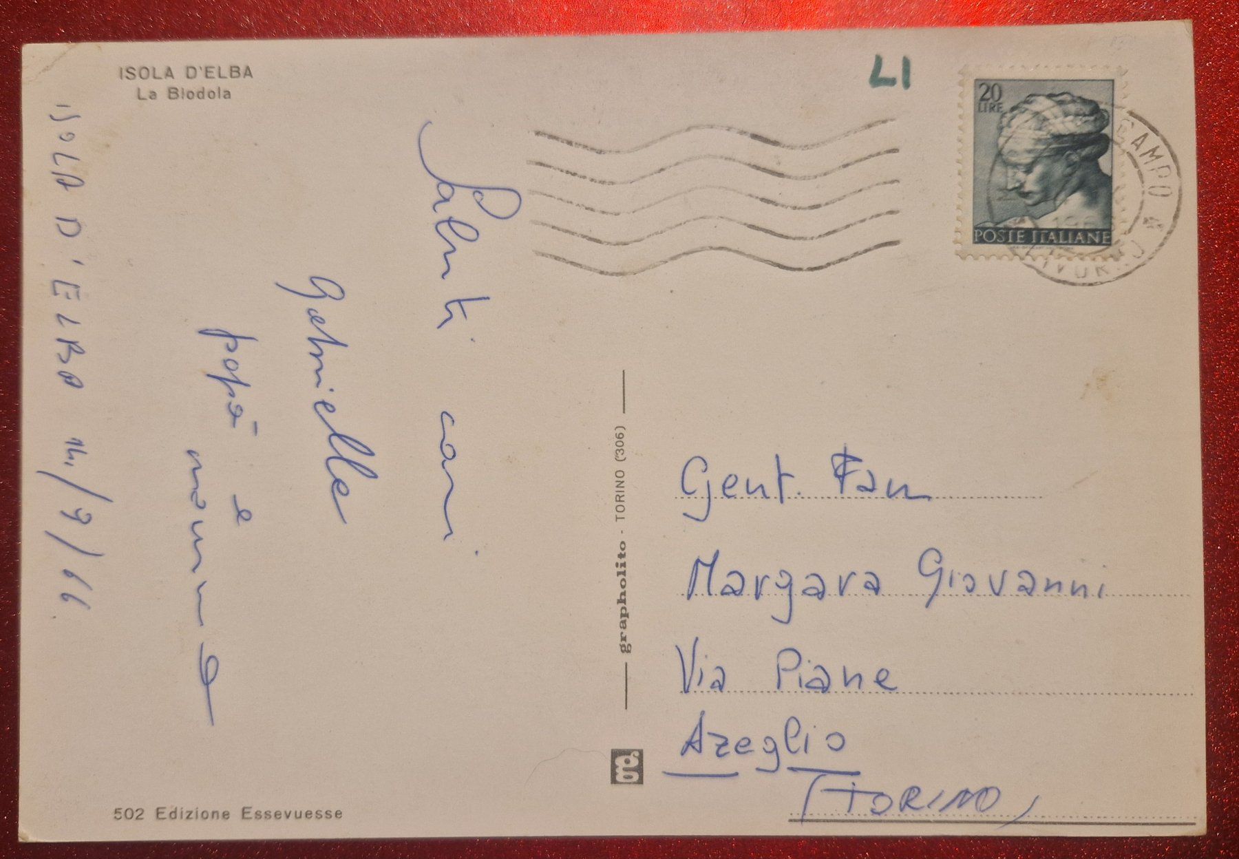 Ansichtskarten: Isola d'Elba, La Biodola, 1966 – Gebraucht aus Melchnau von Fishel 1