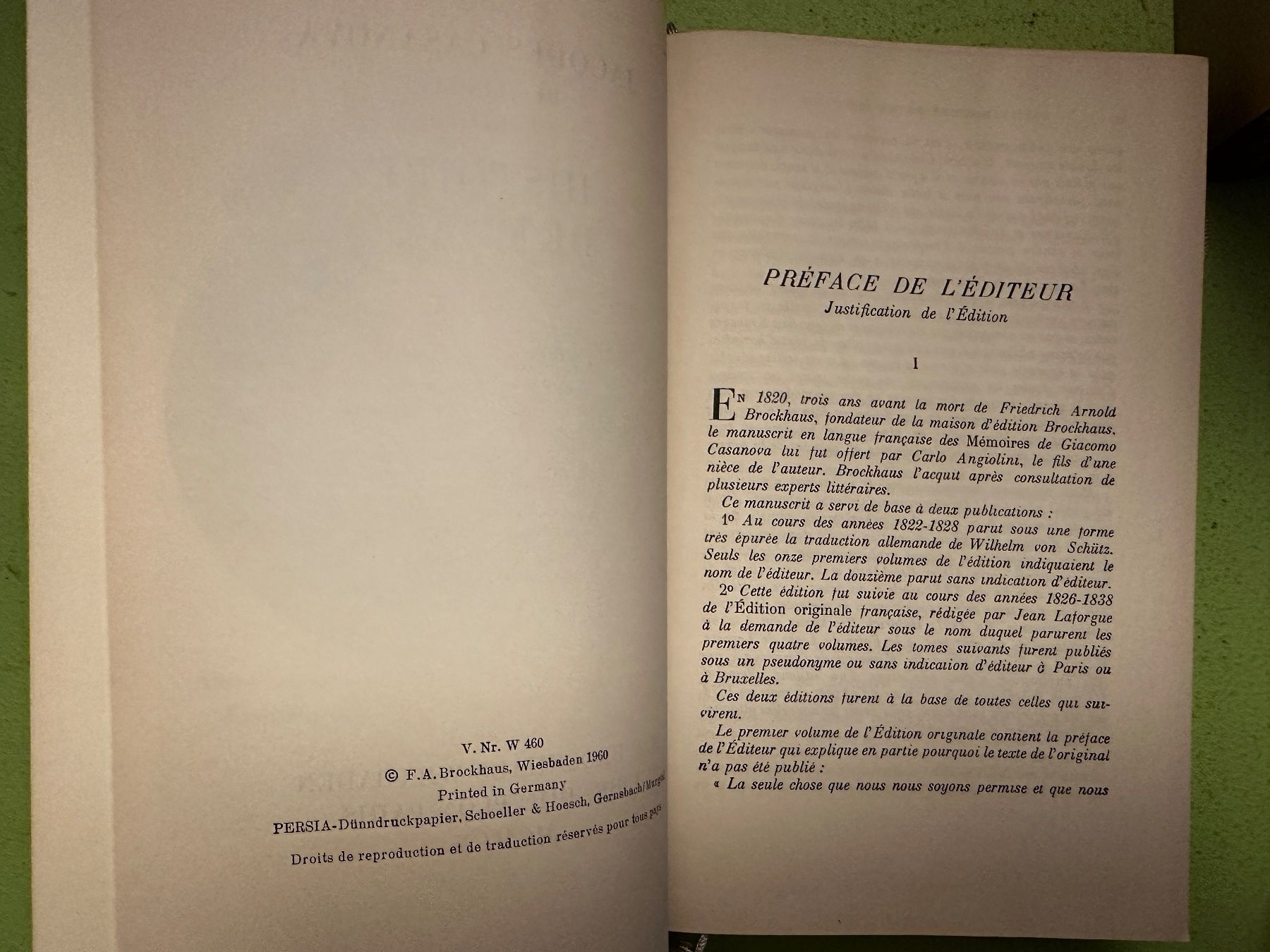 Libri: Casanova: Histoire de ma vie. 1960 – Usato da Zürich venduto da allp 3