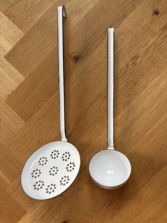 FIXOSHEE 2-teiliges Edelstahl Küchenset - Suppenkelle & Schaumlöffel Mit Langen Griffen