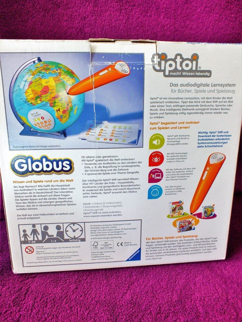 Ravensburger Spiele: tiptoi Globus + Bilderlexikon Tiere – Gebraucht aus Müllheim Dorf von Seeeule01 9