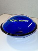 Cinzano Bianco Blaues Glas Vintage Werbeaschenber!