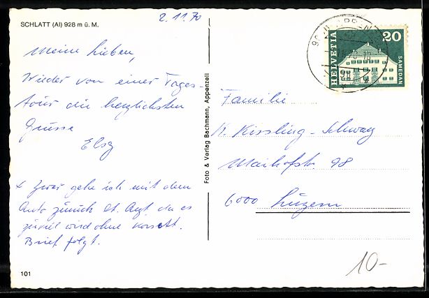 Cartes postales: AK Schlatt /AI, Dorfansicht mit Kirche – D'occasion à Berlin par bartko-reher 1