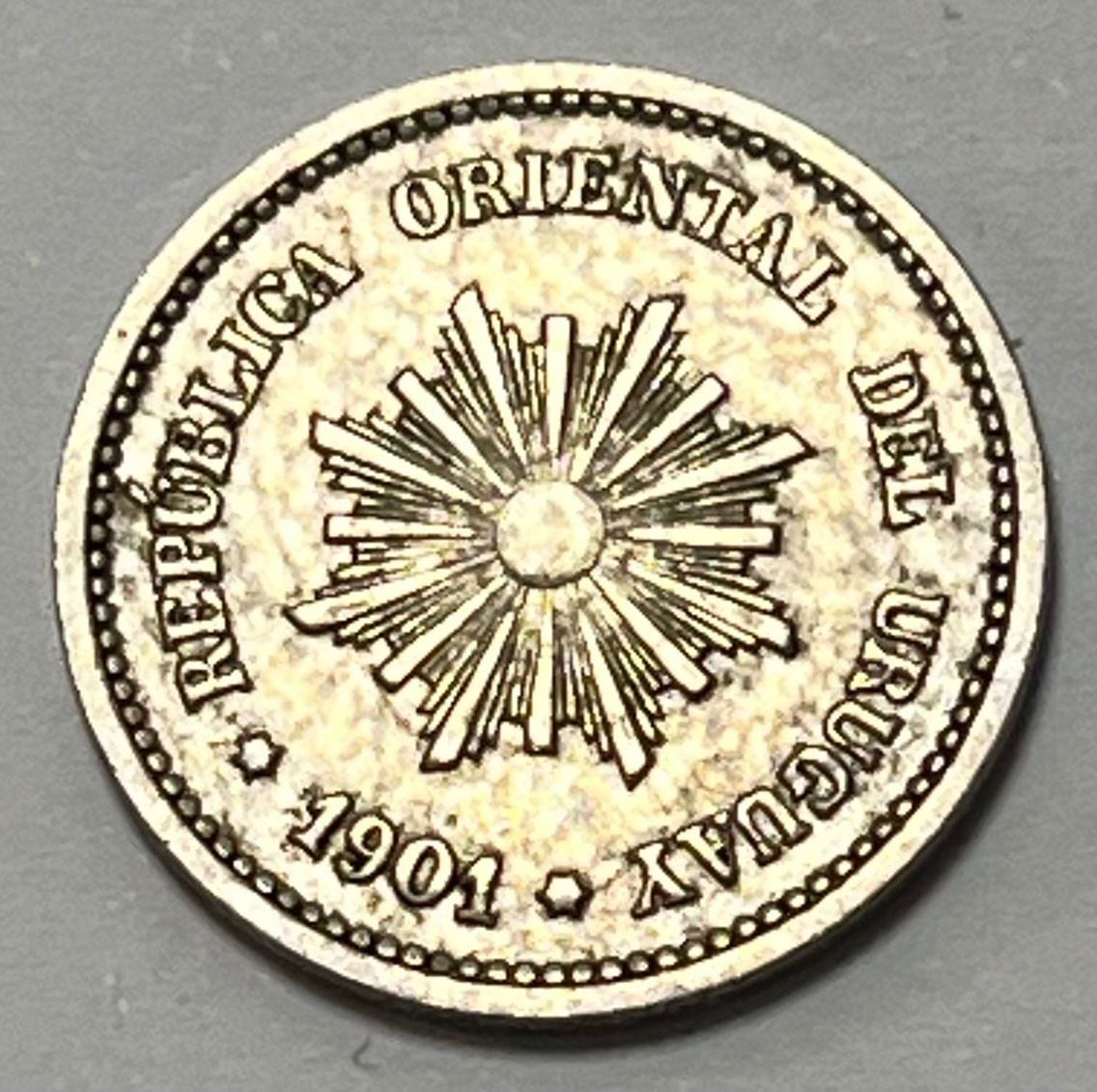 Alle Münzen: 2 Centésimos - Uruguay - 1901 – Gebraucht aus Dietikon von Numis8953 1