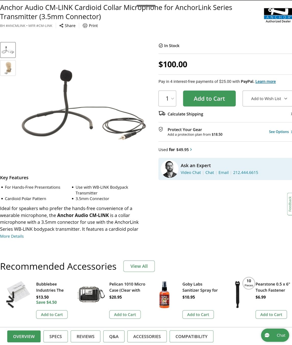 Mikrofone: Anchor Audio CM-LINK Collar Microphone 3.5 mm – Gebraucht aus Geneve von T36