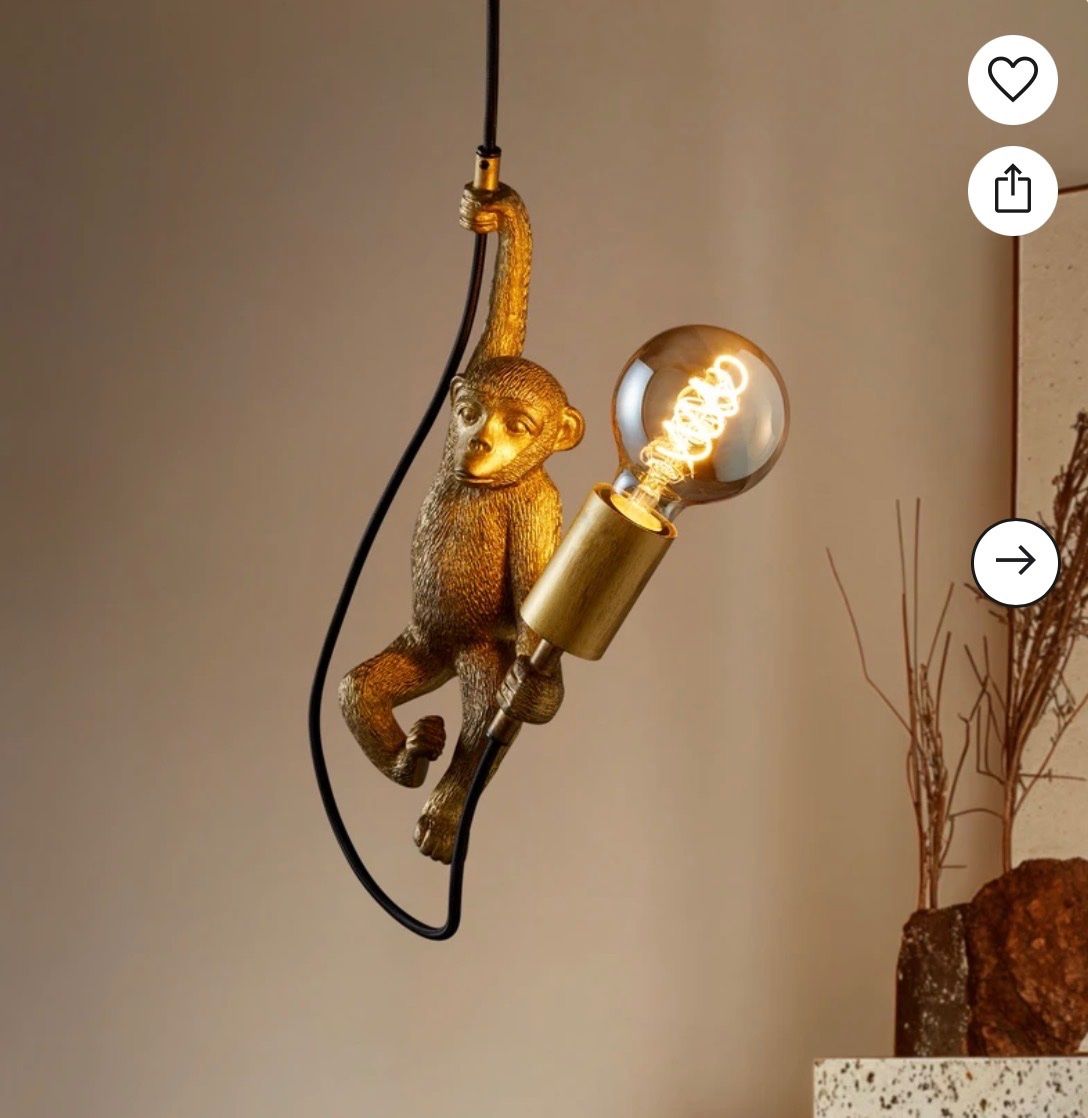 Lustres & lampes de plafonds: Affe Deckenlampe mit Edison Glühbirne -  Monkey Light – D'occasion à Zürich par maral787