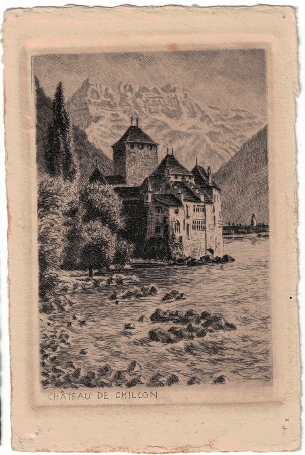 Cartoline postali: Château de Chillon, papier spécial, circulée 1935 – Usato da Frauenfeld venduto da POML