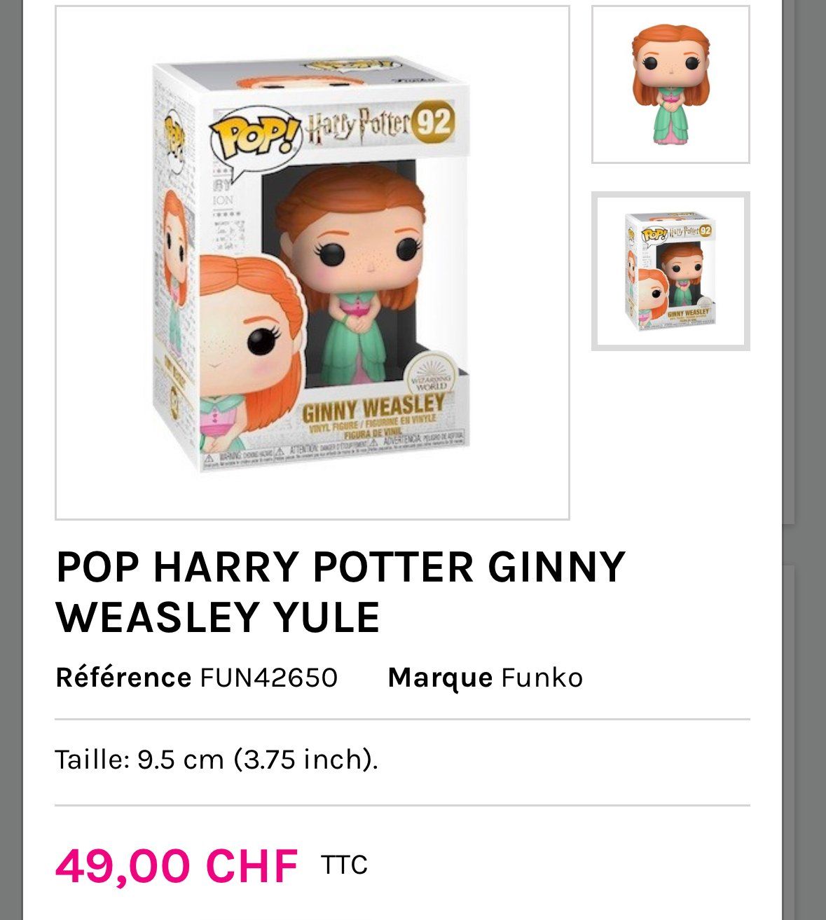 Funko Statuette: Funko Pop - Ginny Weasly - Yule Ball - 92 – Nuovo e nell'imballaggio originale da Grand-Lancy venduto da alf_8dk7 3