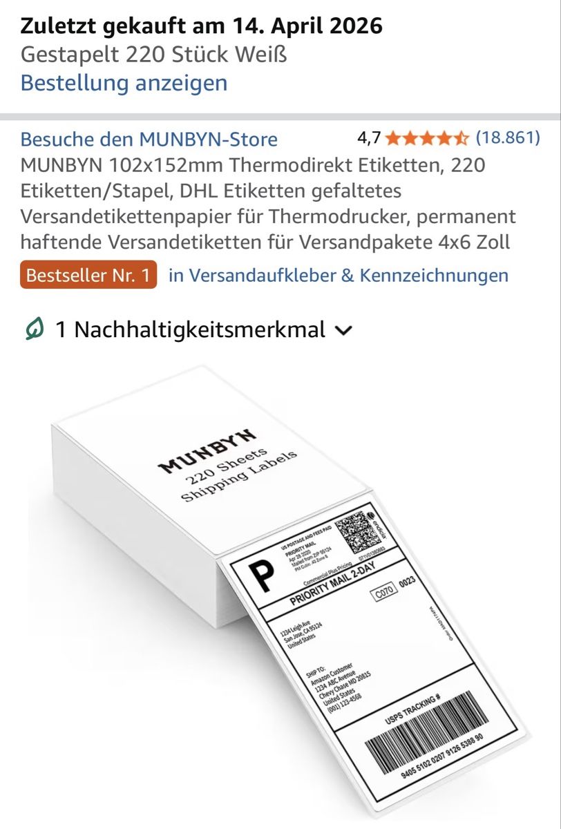 Drucker: Bluetooth Thermo Etikettendrucker inkl. Etiketten – Neu (gemäss Beschreibung) aus Hinwil von Anngeblich0815 1
