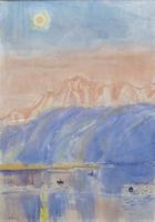 Aquarell, Fischer a.d. Vierwaldstättersee | M.F. Brütschlin