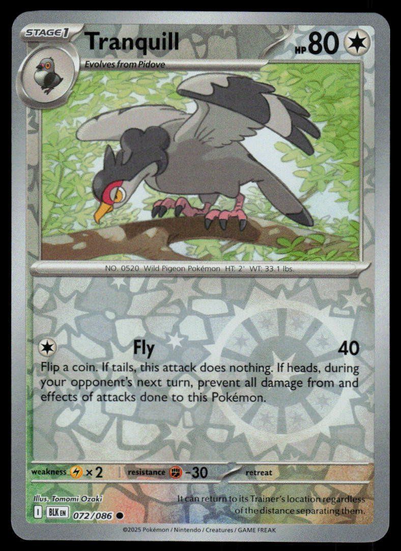 Pokémon Sammelbilder & Trading cards: Pokemon Tranquill 072/086 – Gebraucht aus Herisau von Pokemon2025