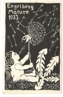 Studentenkarte - Engelberg (OW) Matura 1923 - Pusteblume