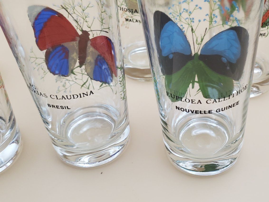 Bicchieri: 7 verres collection papillons du monde – Usato da Rennaz venduto da La_malle_du_dauphin 4