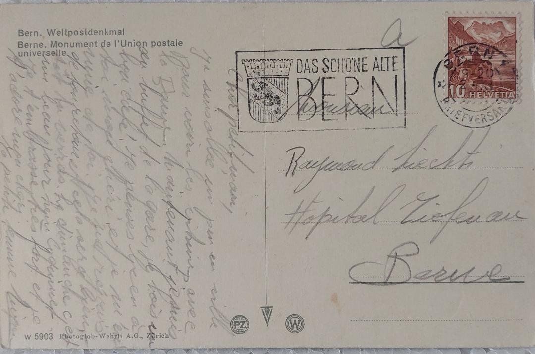 Cartoline postali: BERN - Weltpostdenkmal / Monument Union postale universelle – Usato da Delémont venduto da Domdom1 1