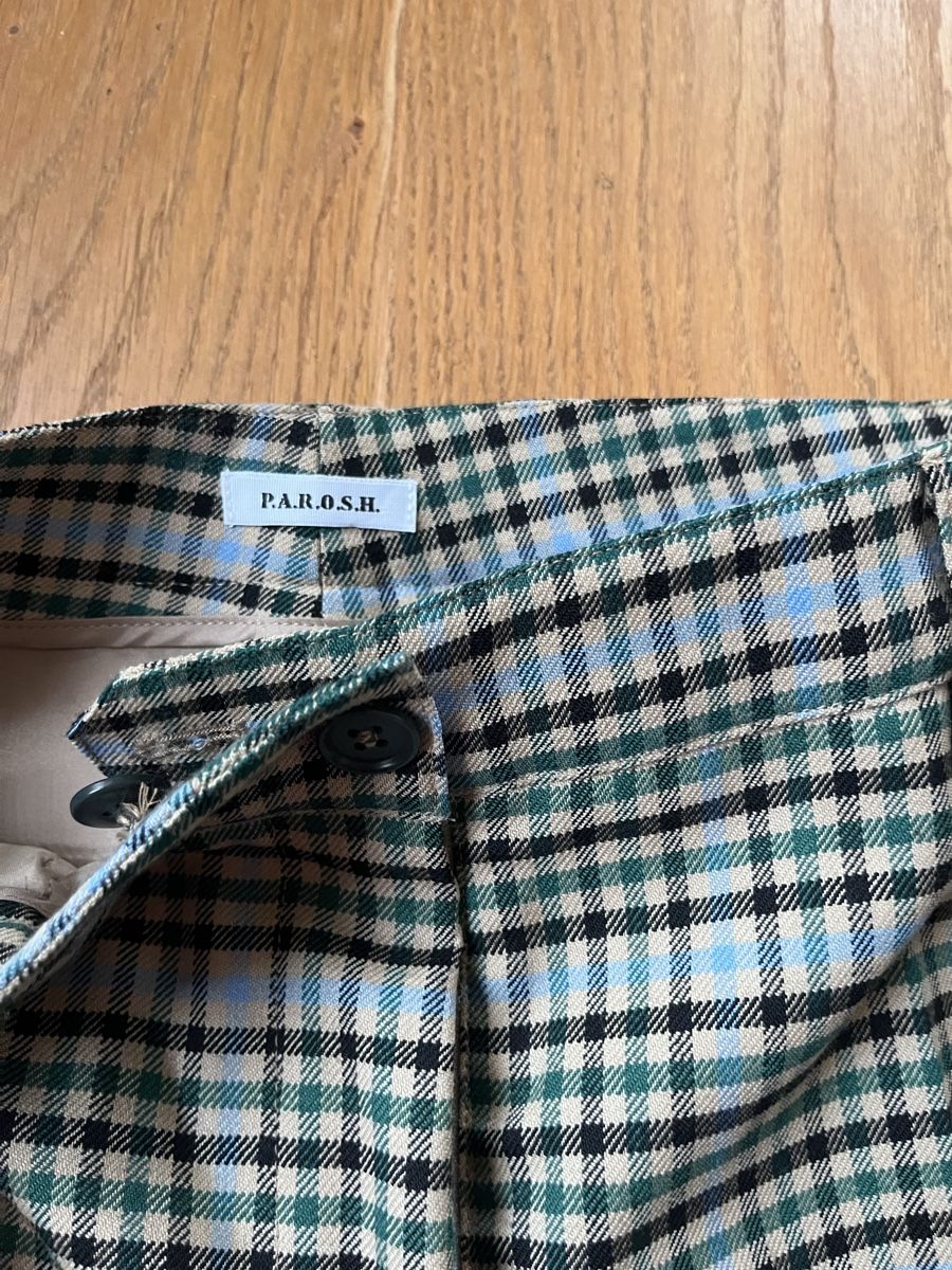 Pantaloni: P.A.R.O.S.H. Hose Gr. XS, Wolle, kariert – Usato da Wädenswil venduto da Iana32 1