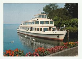 Alte Postkarte 1990, Zugersee, Motorschiff Zug
