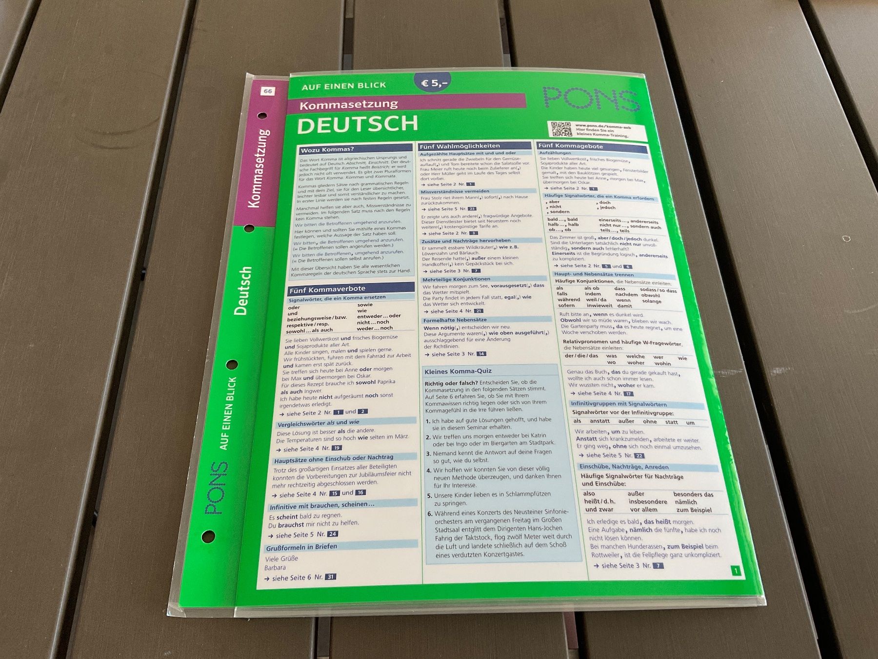 Libri: PONS Kommasetzung Deutsch Auf einen Blick – Nuovo (secondo la descrizione) da Herdern venduto da sar_l8sf