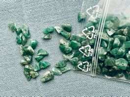Splitterperlen, Smaragd, gebohrt, für Schmuckherstellung