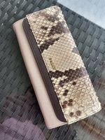 Bally Portemonnaie Pythonoptik beige braun Damen