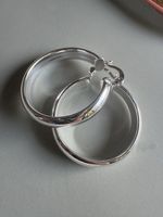 Versilberte Creolen 925er Sterling Silber