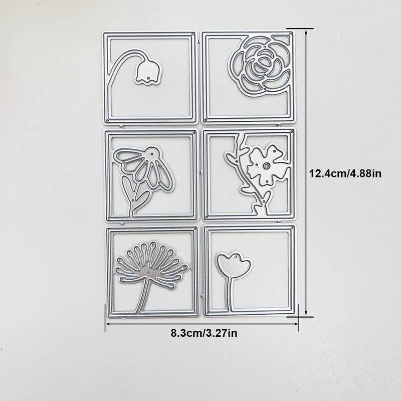 Schablonen: 6x Blumen im Rahmen -  Stanzschablonen – Neu und originalverpackt aus Frenkendorf von jazzplatten 1