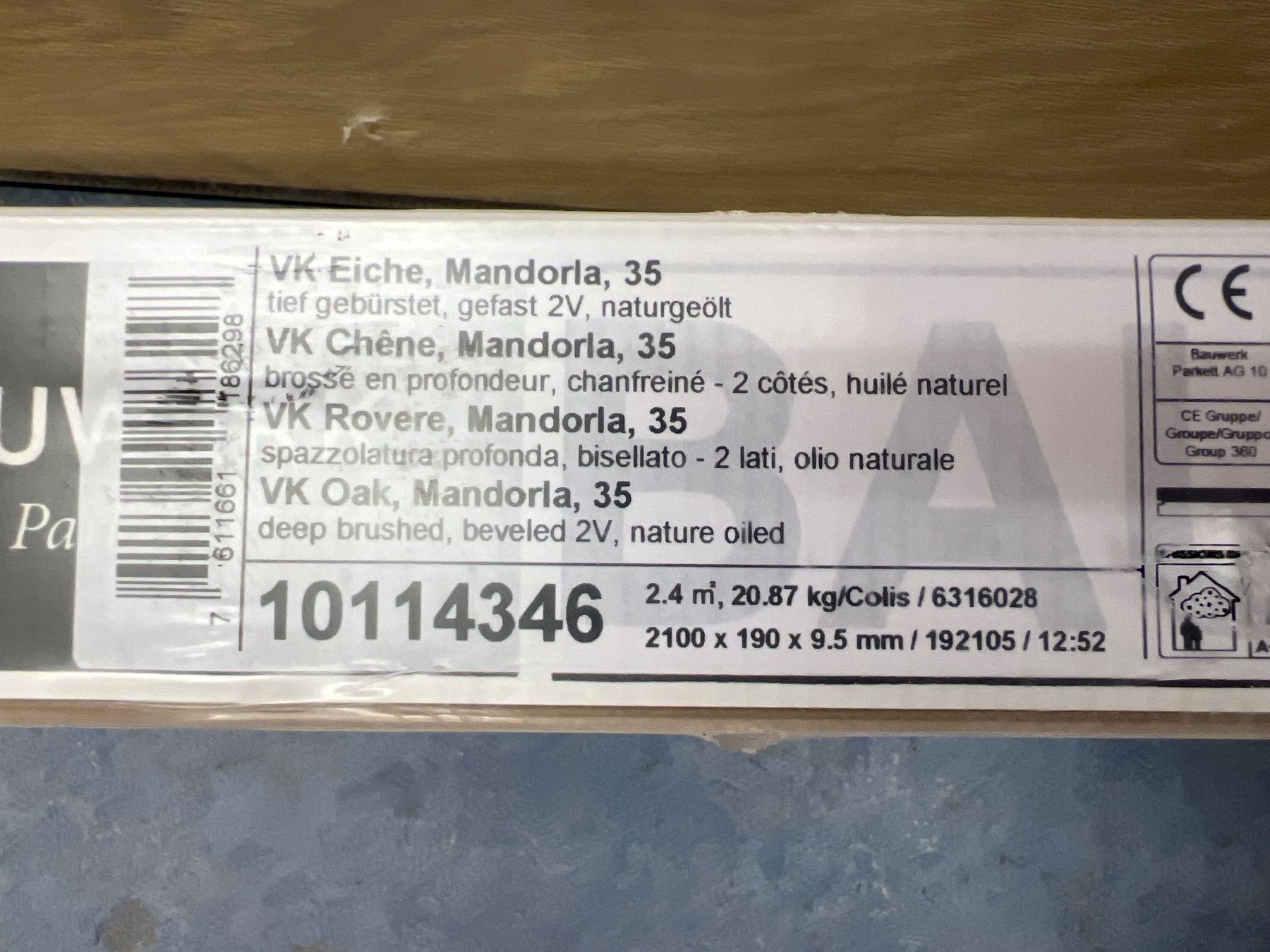 Articoli in legno: Parkett  Eiche Naturgeölt Mandorla – Nuovo e nell'imballaggio originale da Ulisbach venduto da BaumannM. 1