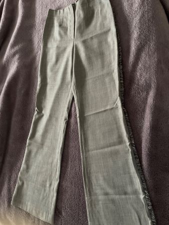 VINTAGE ESCADA Wollhose, grau, Fransen, Grösse 34 neuwertig