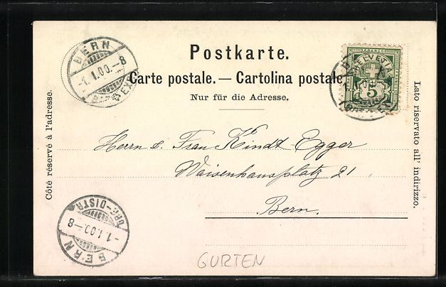Cartoline postali: Gurten-Kulm, Restaurant mit Gartenlokal  – Usato da Berlin venduto da bartko-reher 1