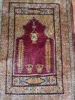 Handgeknüpfter hereke Teppich Seide auf Seide 80 x 50 cm top