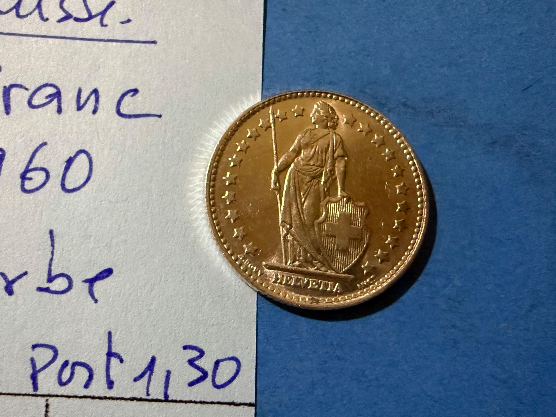 Tutti le monete: SUISSE : 1 FRANC 1960 - SUPERBE – Usato da genève venduto da GEnumist 2