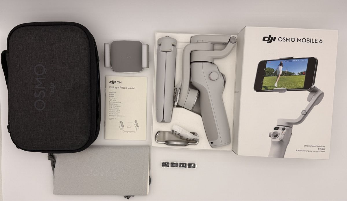DJI Staffe: DJI Osmo Mobile 6 Gimbal + OM Fill Light Phone Clamp + Case – Usato da Uster venduto da Tec89