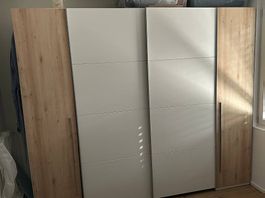 Schlafzimmer-Schrank weiss/braun