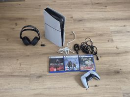 Ps5 mit Disclaufwerk und 3 Spiele plus Sony ps5 Headset