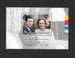 Liechtenstein Block 1007 Vemählung Erbprinz ** 7.6.1993