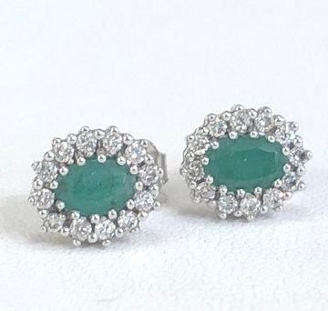 Orecchini pendenti & Orecchini a lobo: Ohrstecker mit DIAMANTEN / Smaragd, 1490 – Nuovo e nell'imballaggio originale da Zürich venduto da juwelier-damken 1