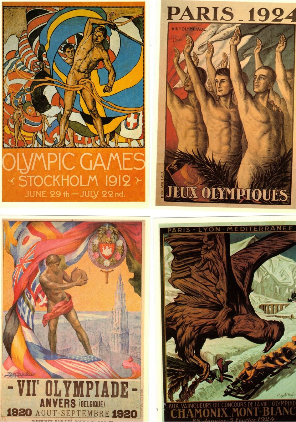 Cartoline postali: Olympiade Olympia 12 Poster auf Ansichtskarten 1896 1932 – Nuovo (secondo la descrizione) da Widnau venduto da Seppl480 1