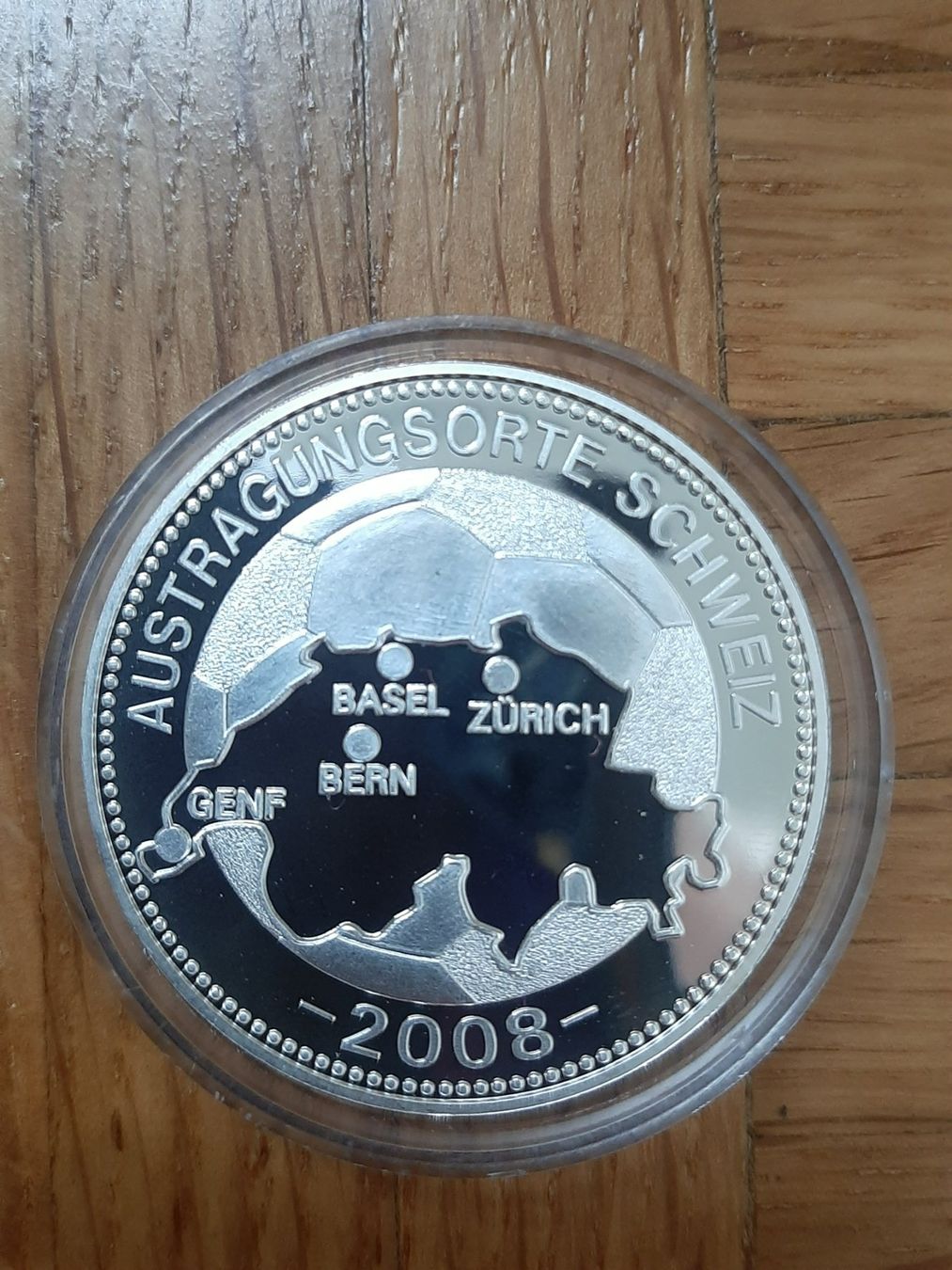 Medaglie: Medaille Austragungsorte Schweiz-Österreich 2008 versilbert – Nuovo (secondo la descrizione) da Bern venduto da maximus365 1