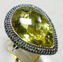 Edelstein Fingering mit blauen Diamanten