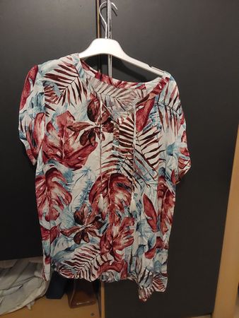 Chemisier d'été léger à motifs tropicaux, taille 38