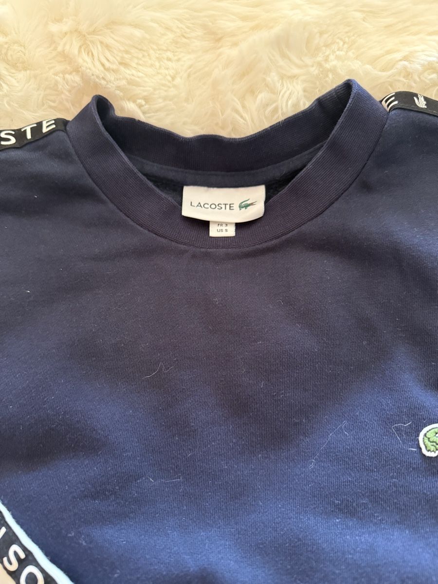 Lacoste Maglioni & Felpe: Pull Lacoste bleu marine logo bandes  – Usato da Monthey venduto da Joseph-29 3