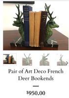 Paire de serre-livres Art Déco Cerf Français