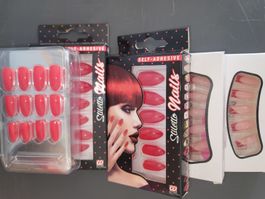 Nagel-Sets, red Naildesign, Kunstnägel, Halloween Nail-Set