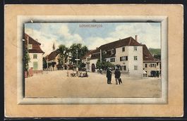 Dornachbrugg, Strassenpartie mit Männer