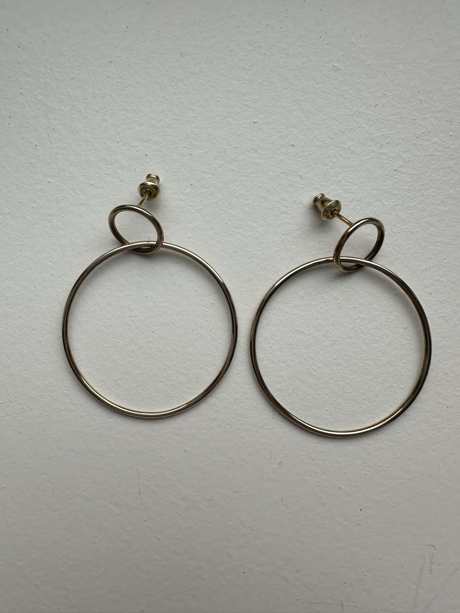 Orecchini pendenti & Orecchini a lobo: Goldene Doppelring Ohrringe, elegant – Usato da Liebefeld venduto da sunsunshine