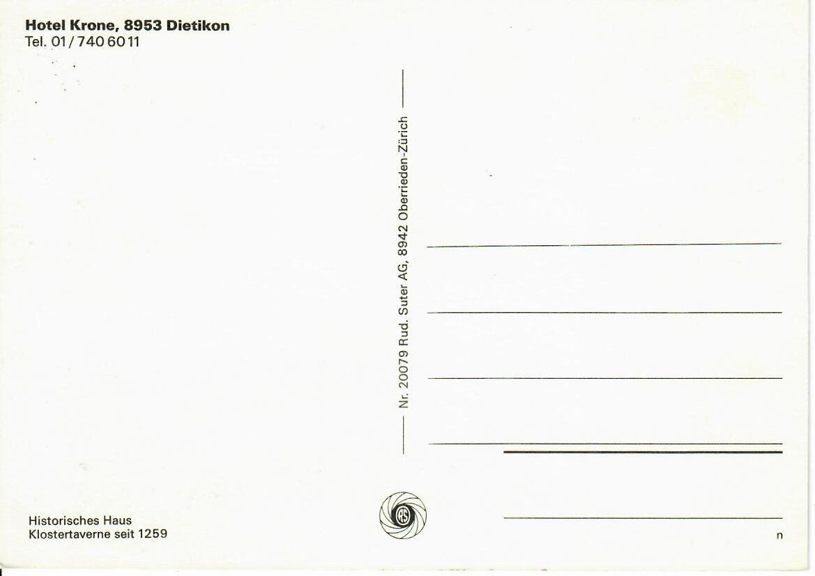 Cartes postales: Hotel Krone - Dietikon – D'occasion à Hochdorf par Ziegel-16 1