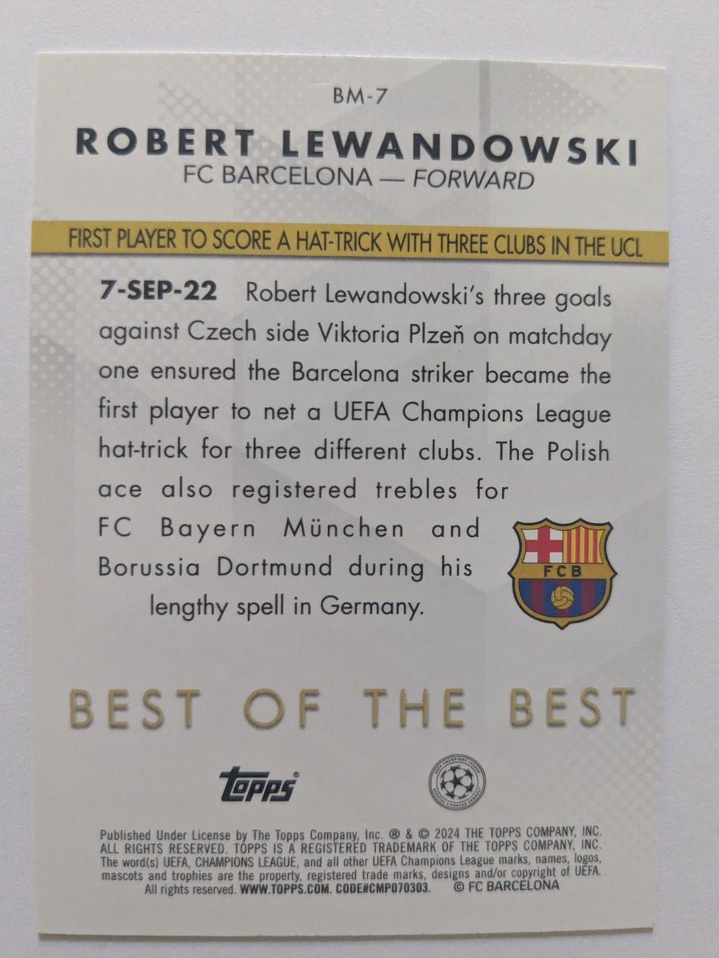 Topps Carte collezionabili: Topps UEFA champions league 23/24 Lewandowski – Usato da Genève venduto da x_m_2v65 1